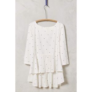 ANTHROPOLOGIE Maeve Dotty Peplum Top